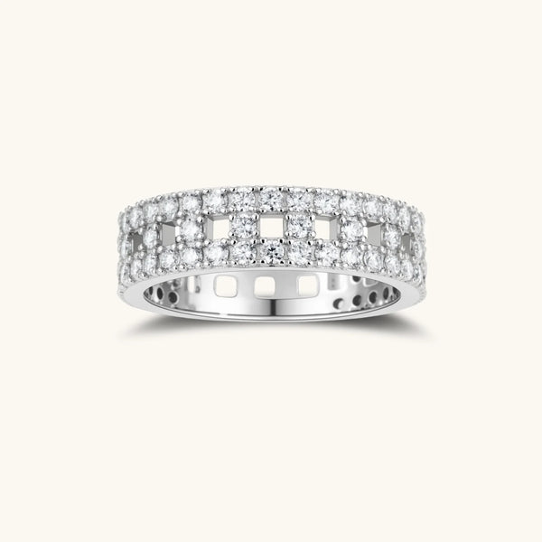 Stellar Row Moissanit-Ring aus 925 Sterling Silber