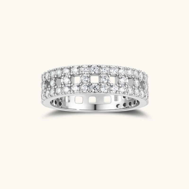 Stellar Row Moissanit-Ring aus 925 Sterling Silber