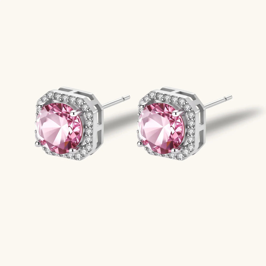Blush Halo Moissanit-Ohrstecker - COCELY