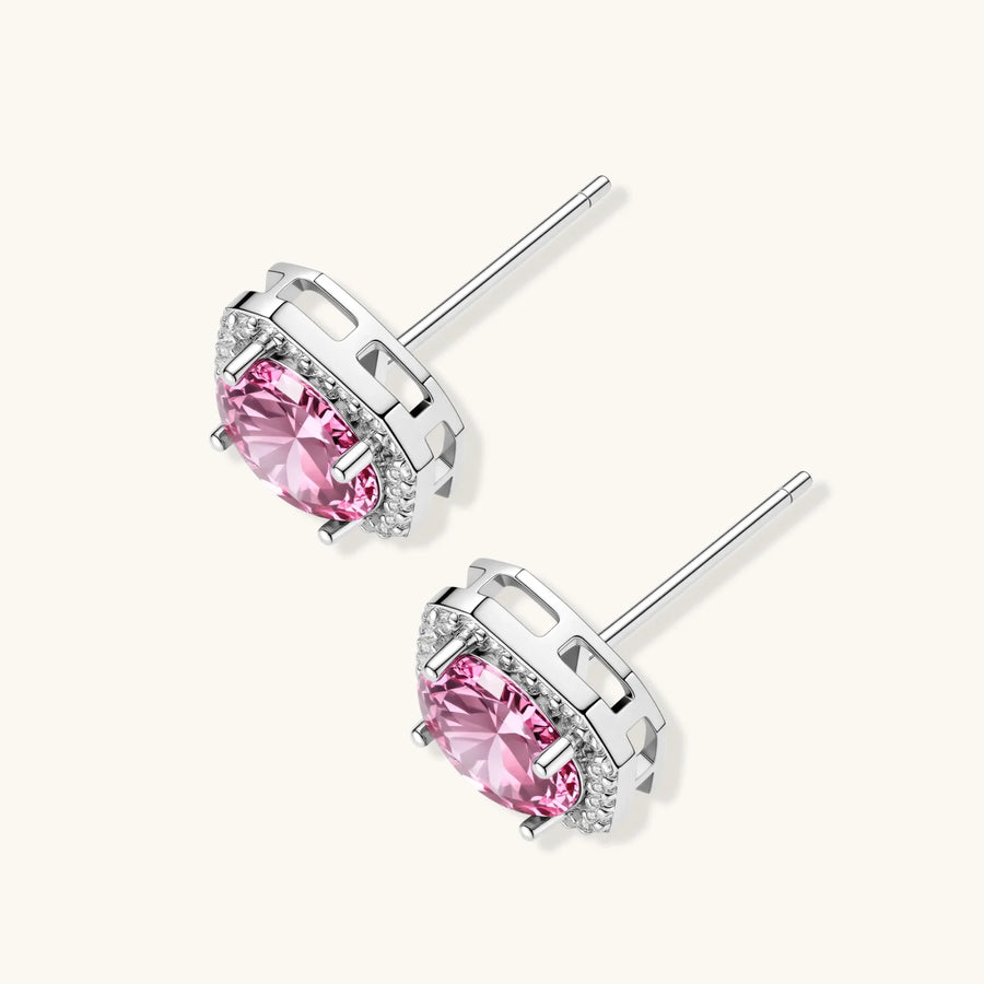 Blush Halo Moissanit-Ohrstecker - COCELY