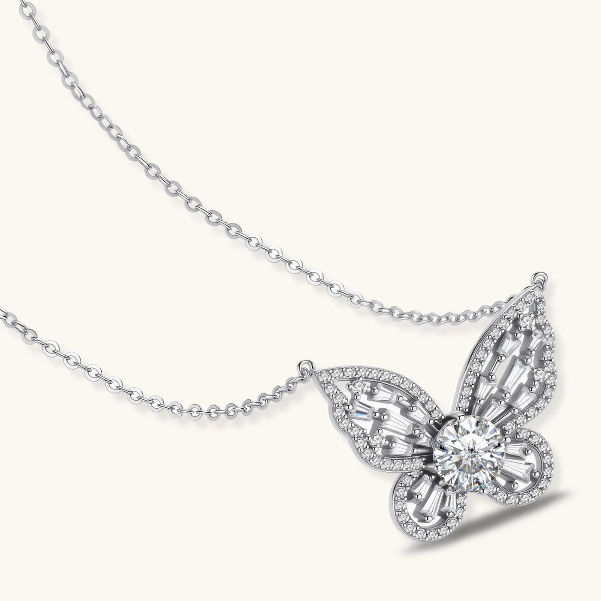 Strahlende Schmetterling Moissanit-Kette - COCELY
