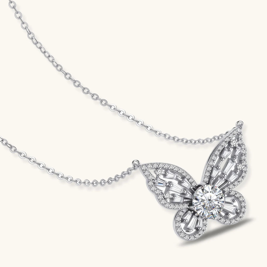 Strahlende Schmetterling Moissanit-Kette - COCELY