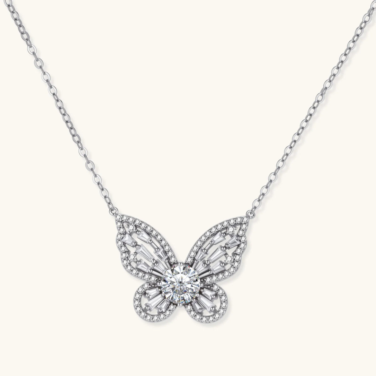 Strahlende Schmetterling Moissanit-Kette - COCELY