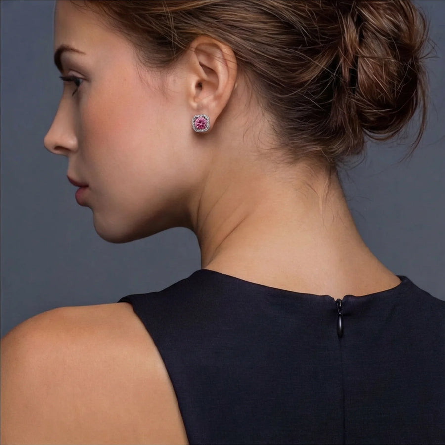 Blush Halo Moissanit-Ohrstecker - COCELY