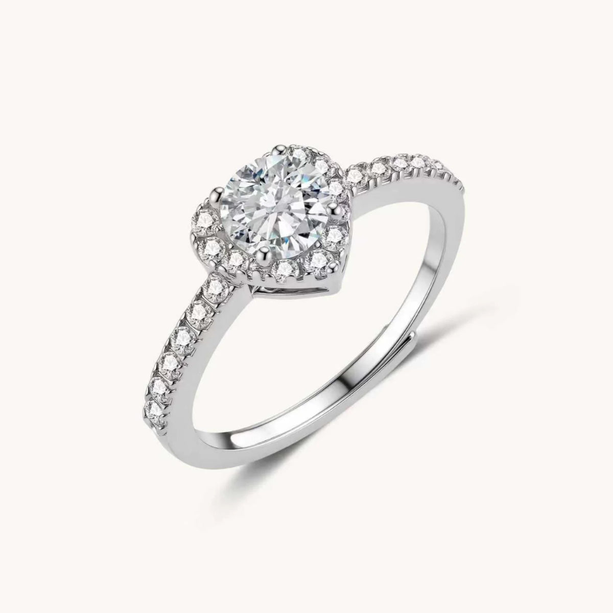 Herz-Halo Moissanit-Ring - COCELY