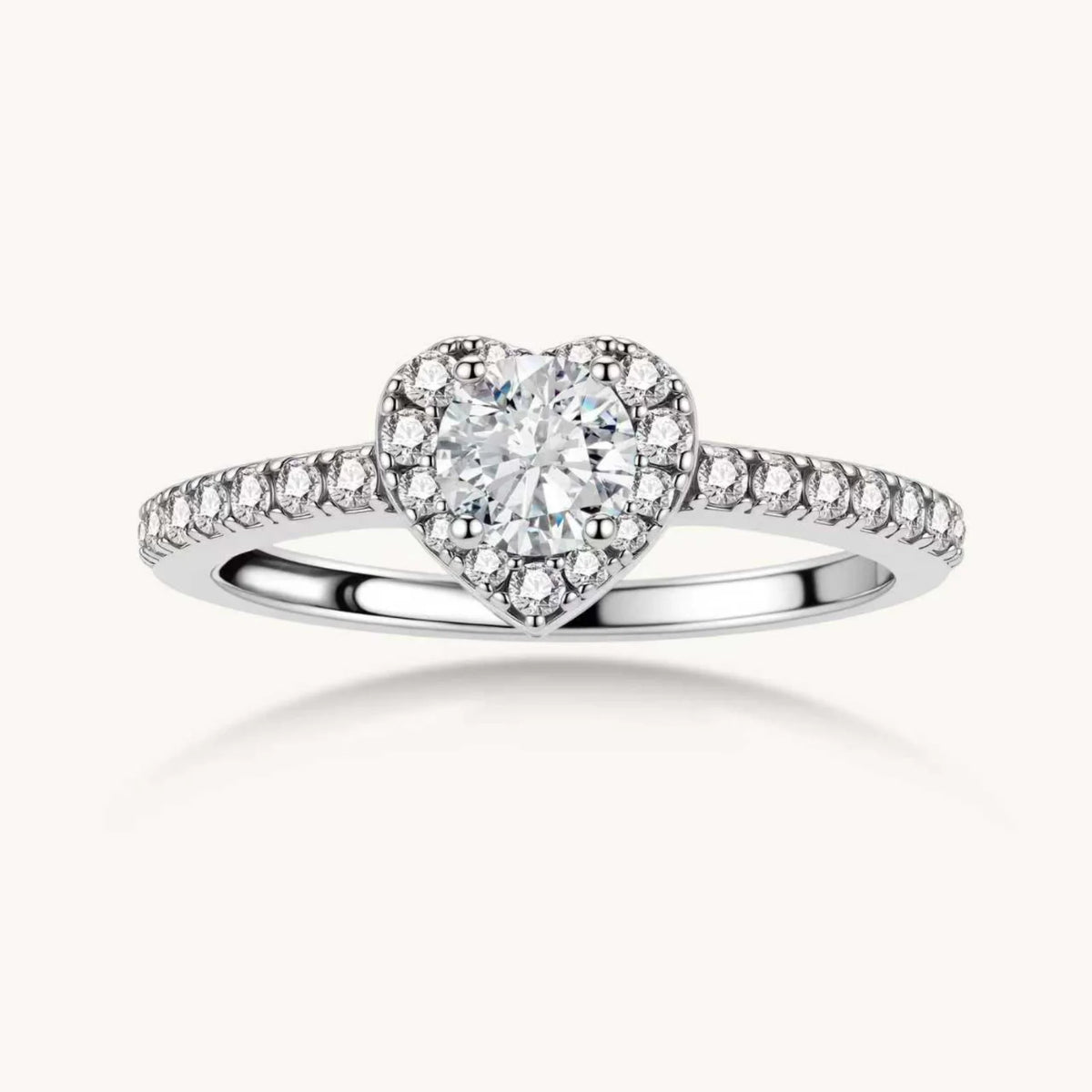 Herz-Halo Moissanit-Ring - COCELY