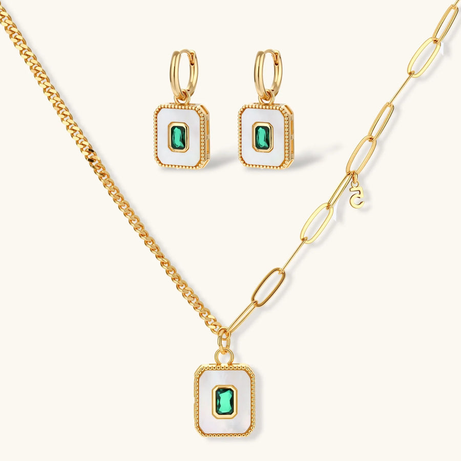 Smaragd-Karree Schmuckset - COCELY
