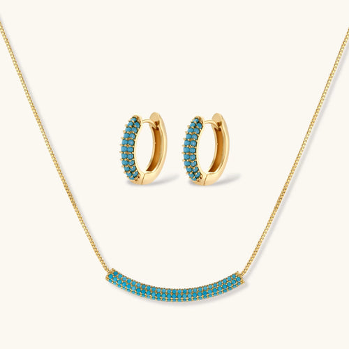 Azurblaue Welle Schmuckset - COCELY