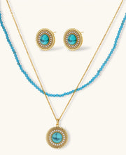 Türkis-Medaillon Schmuckset - COCELY
