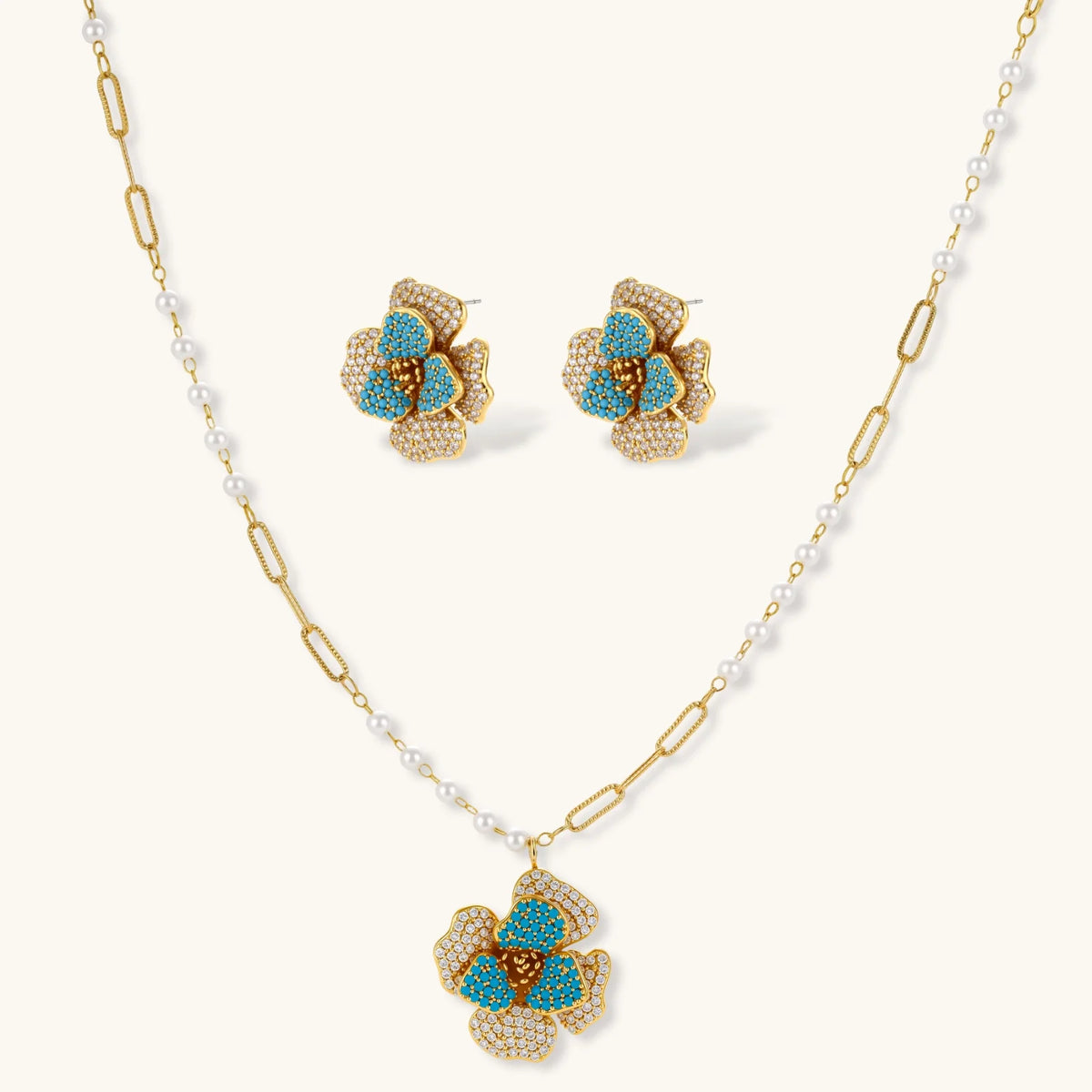 Blühender Saphir Schmuckset - COCELY