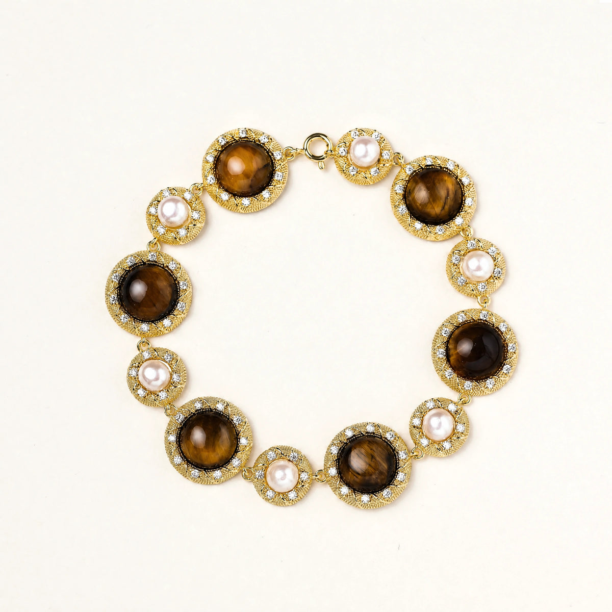 Tigerauge-Perlen Weisheits-Armband - COCELY