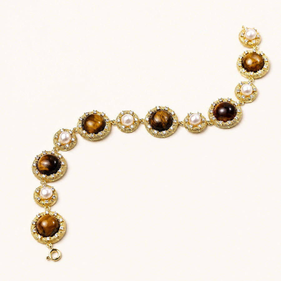 Tigerauge-Perlen Weisheits-Armband - COCELY