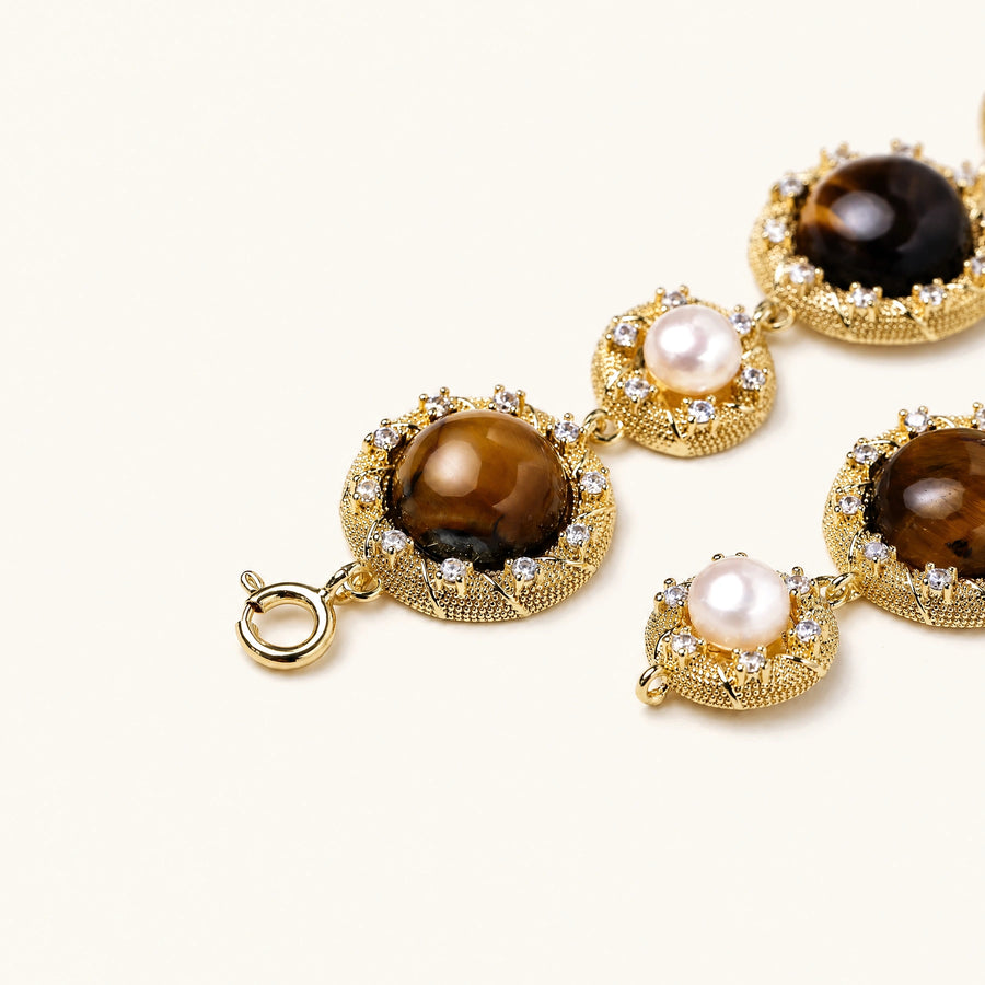 Tigerauge-Perlen Weisheits-Armband - COCELY