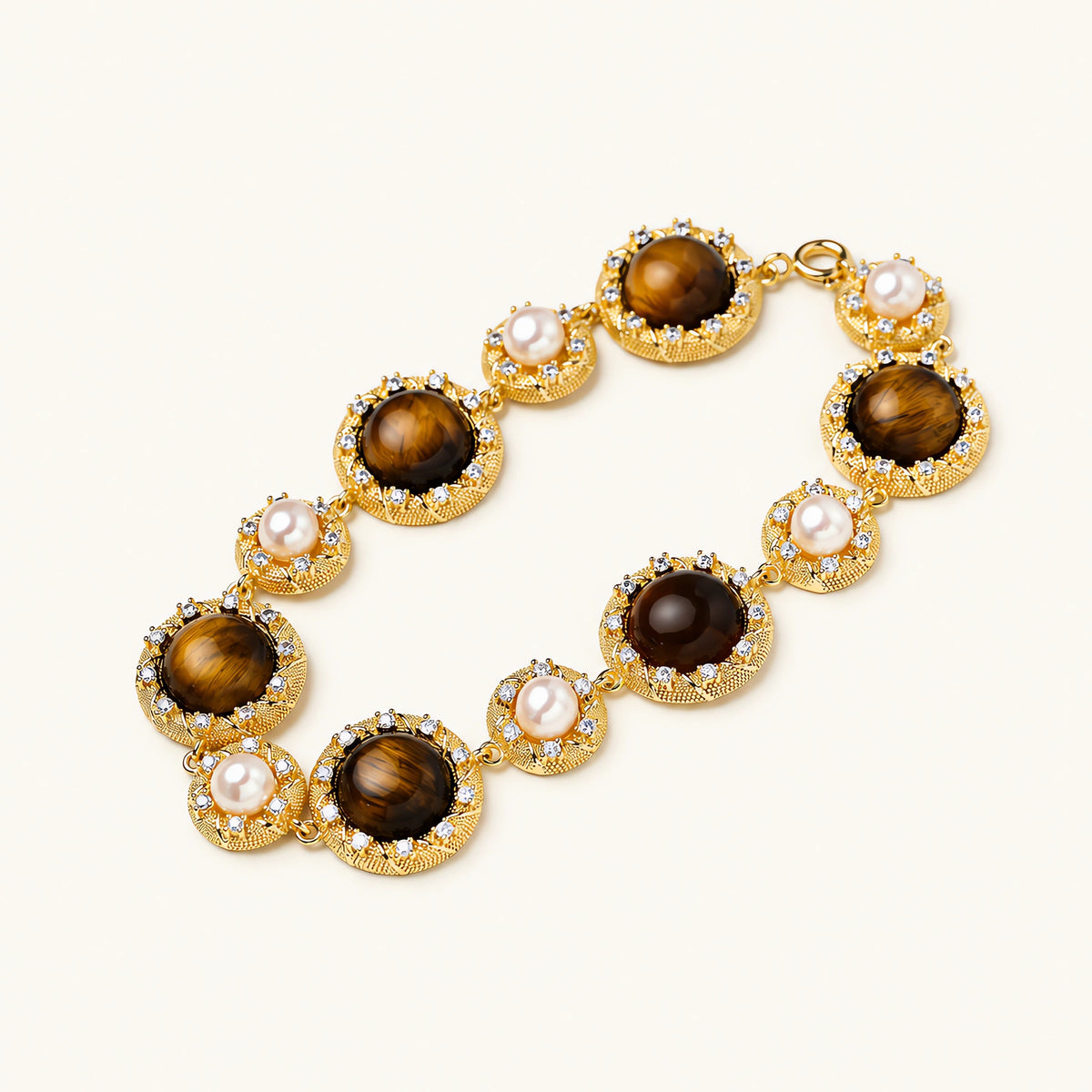 Tigerauge-Perlen Weisheits-Armband - COCELY