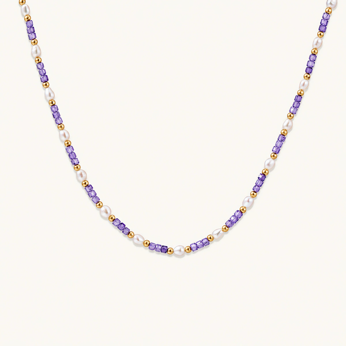 Amethyst & Perlen Harmonie-Kette - COCELY