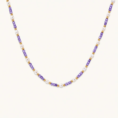 Amethyst & Perlen Harmonie-Kette - COCELY