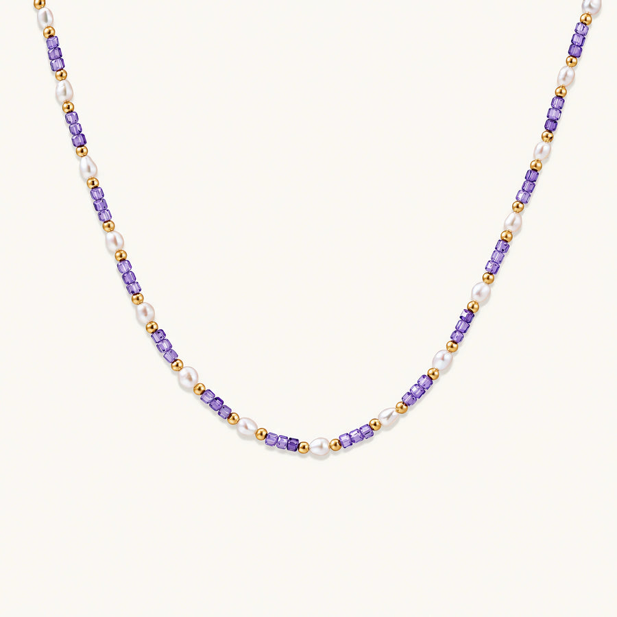Amethyst & Perlen Harmonie-Kette - COCELY