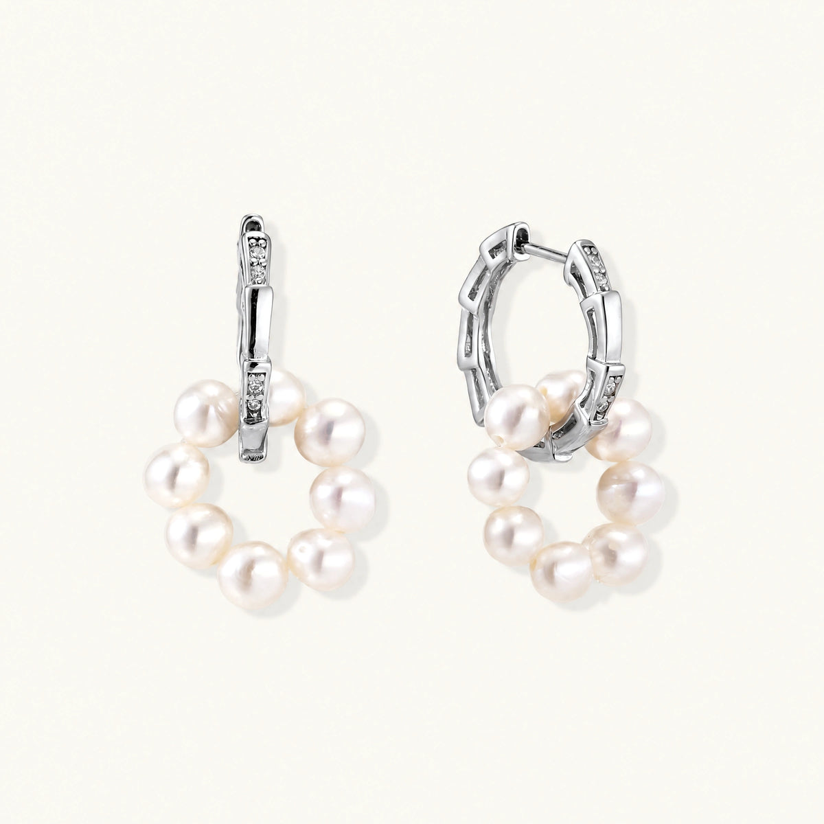 Perlen-Cluster Huggie-Creolen - COCELY