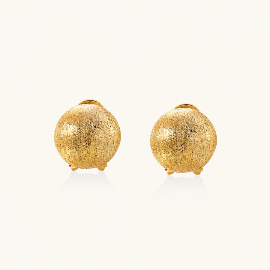 Mattgoldene Dome-Ohrclips - COCELY