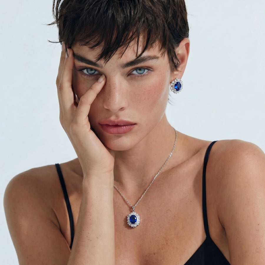 Royal Saphir Halo-Set - COCELY