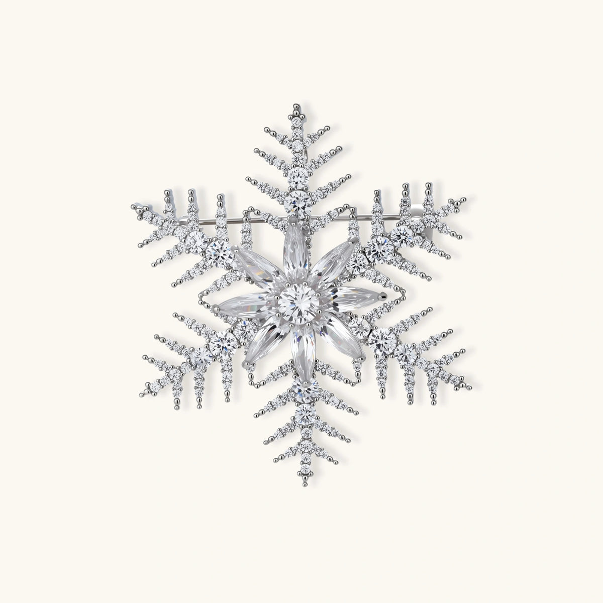 Winterkristall Schneeflocken-Brosche - COCELY